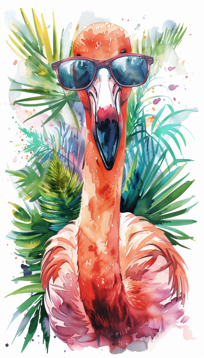 Flamingo in Sunglasses