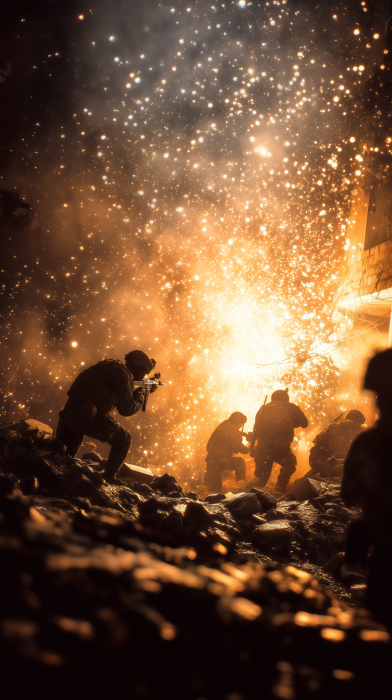 Chaos of War at Night