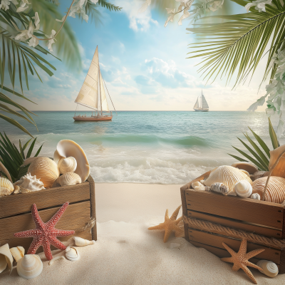Beach Scene Backdrop