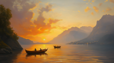 Sunset on Lake Como