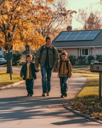 Family Walk to School