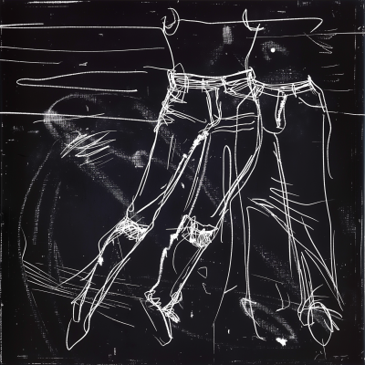 Abstract Doodle of Jeans