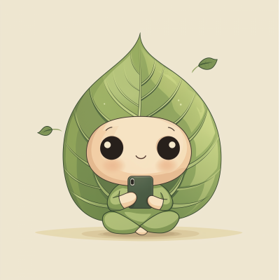 Cute Bodhi Leaf Character