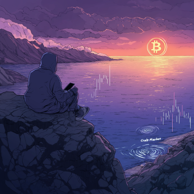Lone Figure Overlooking the Digital Sea