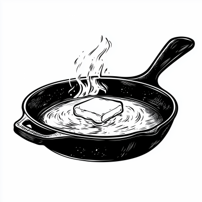 Hot Skillet with Melting Butter