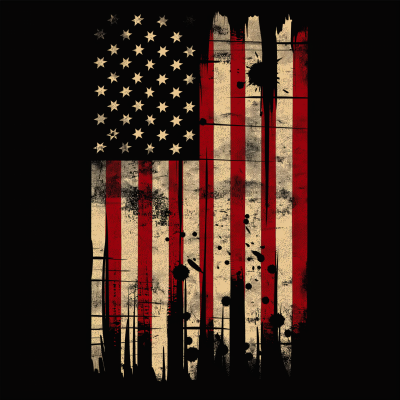Simple American Flag on Dark Background