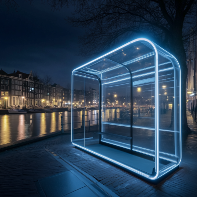 Tempered Glass Bus Stop