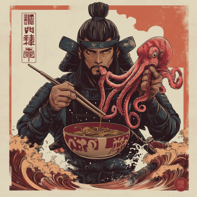 Samurai and Escaping Octopus