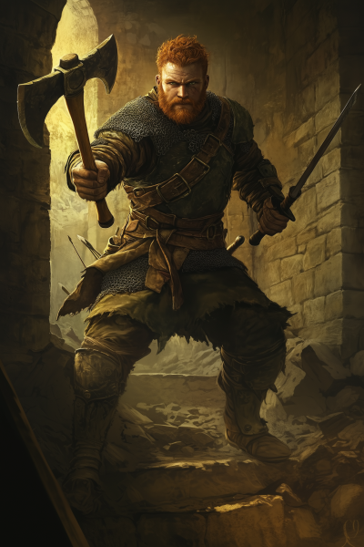 Warrior in Castle Ruins