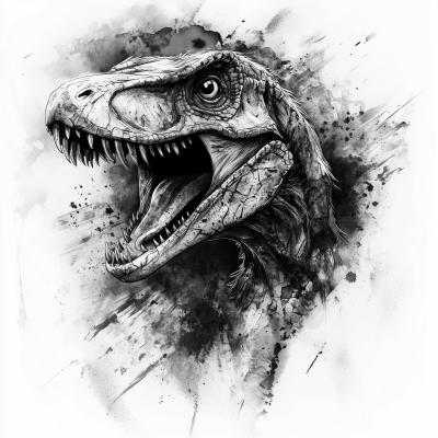 Graywash Raptor Tattoo Design