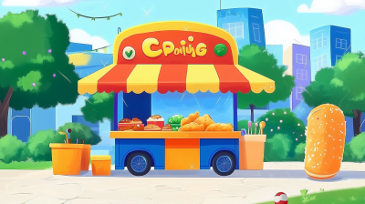 Chicken Cart in Urban Setting
