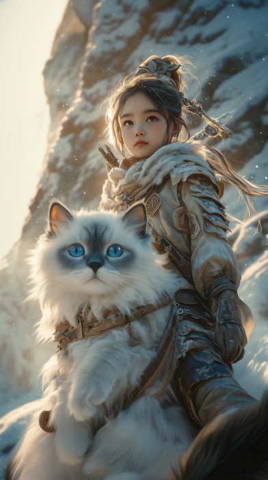 Little Warrior on Blue