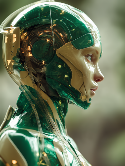 Futuristic Humanoid Robot Portrait
