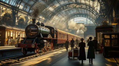 Vintage European Railway Station