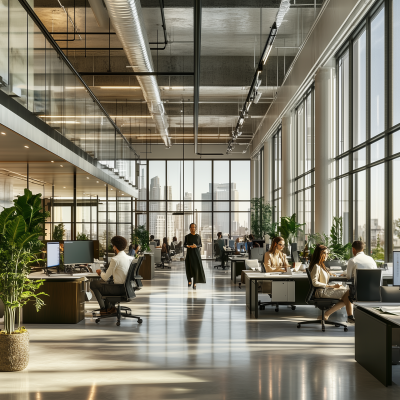 Bustling Manhattan Office