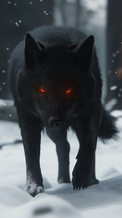 Majestic Black Wolf