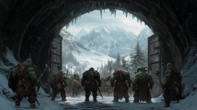Cave Gate with Creatures
