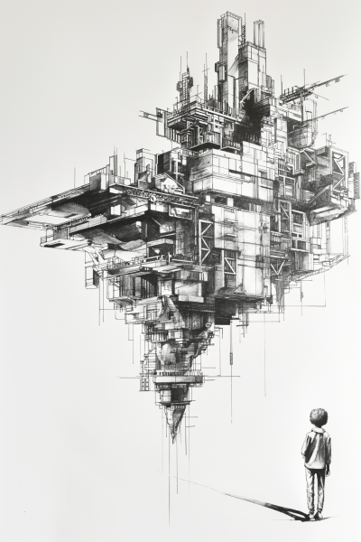 Brutalist Architectural Sketch