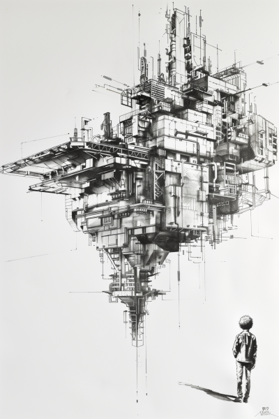 Brutalist Architecture Sketch
