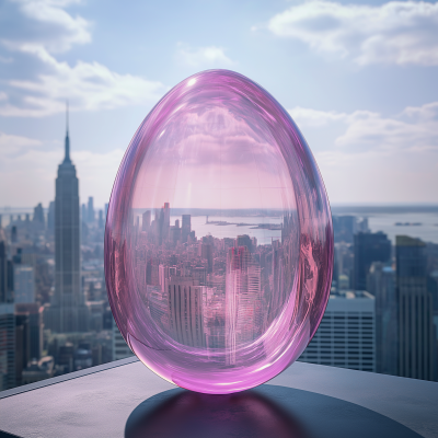 Futuristic Pink Inflatable Easter Eggs