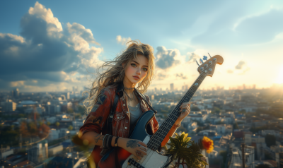 Surreal Musician at Dusk