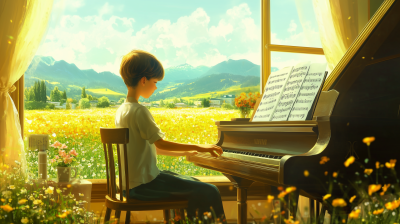Young Musician at the Piano