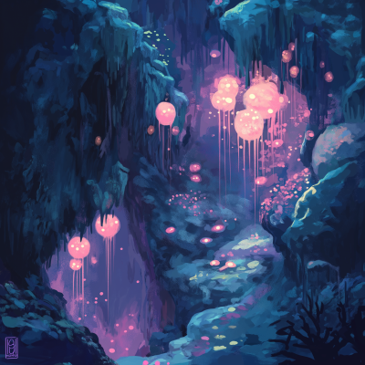 Glowing Coral in Caves