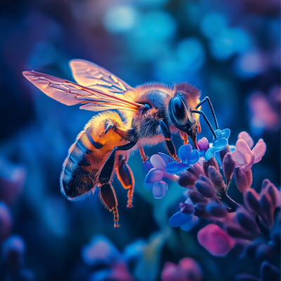 Ultra Detailed Bee in Flight