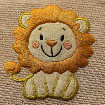 Cute Lion Embroidery Design
