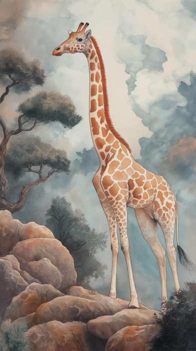 Watercolor Giraffe