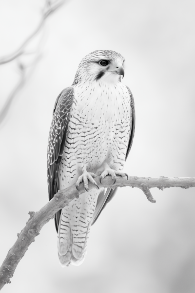 Gyrfalcon on a Branch