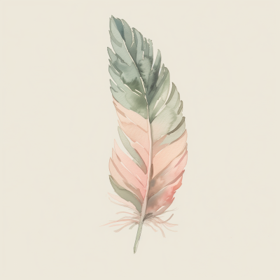Delicate Watercolor Feather