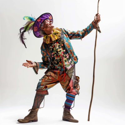 Court Jester in Colorful Attire