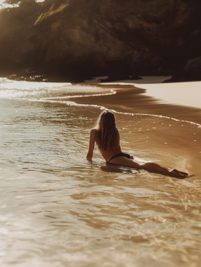 Serene Beach at Golden Hour