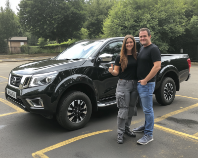 Happy Couple with Their Pickup