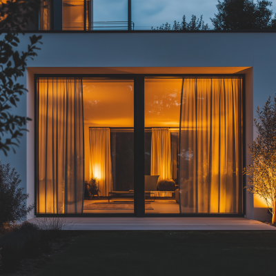 Illuminated Window at Night