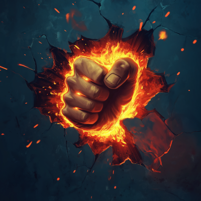 Flaming Cyber Fist