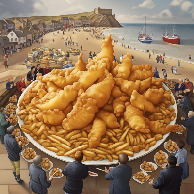 Giant Plate of Fish and Chips