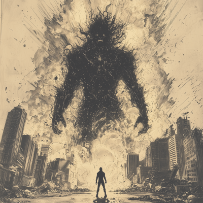 Epic Human in Burning City