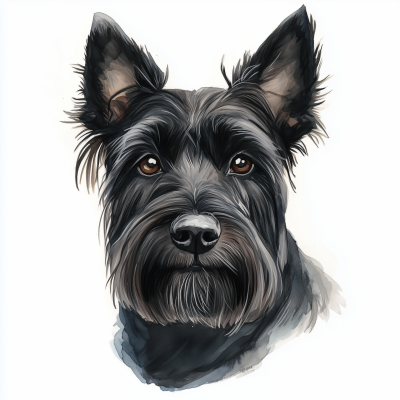 Watercolor Dog Portrait