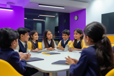 School Kids Group Discussion
