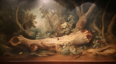 Fallen Log in European Forest