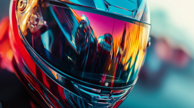 Zoomed In MotoGP Helmet Reflection