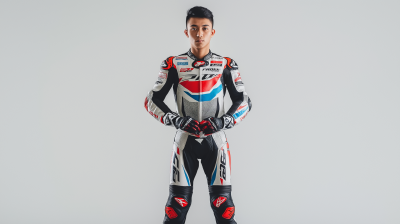 Indonesian Motorcycle Racer in Studio