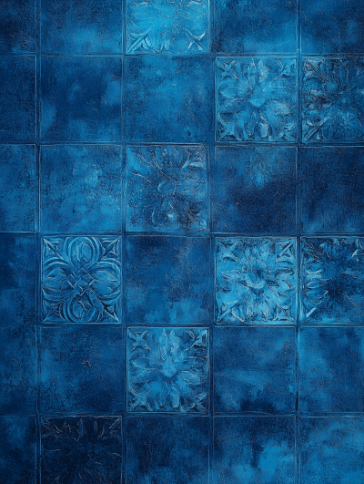 Textured Blue Azulejos Background