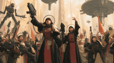 Futuristic Pope and Priest of Battle
