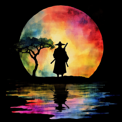 Samurai Silhouette Shirt Design
