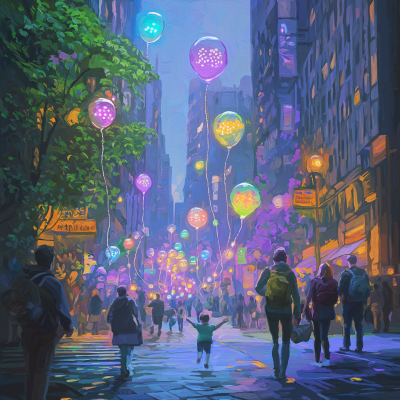 Whimsical Modern City