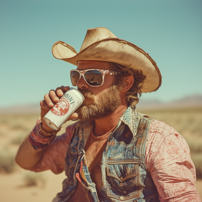 Rugged Cowboy in Desert