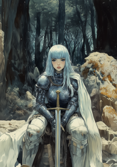 Manga Knight in Fantasy Forest